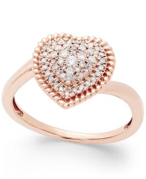 Diamond Heart Cluster Ring (1/4 Ct. T.w.) In 14k Rose Gold