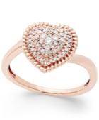 Diamond Heart Cluster Ring (1/4 Ct. T.w.) In 14k Rose Gold