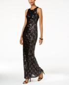 Xscape Beaded Mesh-back Gown