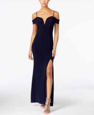 City Studios Juniors' Off-the-shoulder Maxi Dress