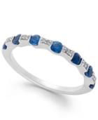 Sapphire (1/2 Ct. T.w.) And Diamond Accent Band In 14k White Gold