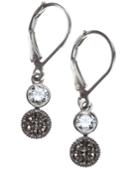 Judith Jack Earrings, Marcasite And Crystal Double Drop