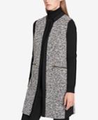 Calvin Klein Tweed Ponte-knit-contrast Vest