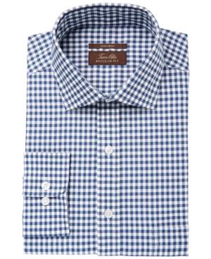 Tasso Elba Men's Classic/regular Fit Non-iron Hunter Herringbone Gingham Dress Shirt, Created For Macy's