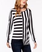 Inc International Concepts Striped Asymmetrical Top, Created For Macy's
