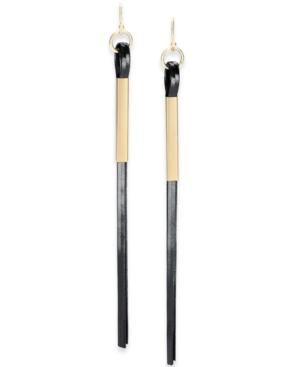 Thalia Sodi Two-tone Bar & Chain Linear Drop Earrings, Created For Macy's