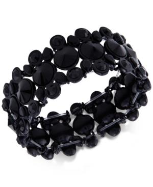 Guess Black-tone Jet Stone Stretch Bracelet