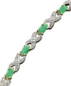 Victoria Townsend 18k Gold Over Sterling Silver Bracelet, Emerald (3 Ct. T.w.) And Diamond Accent Xo
