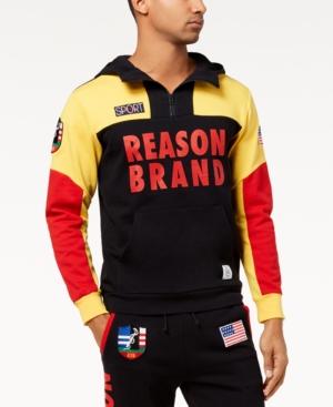 Reason Men's Explorer Colorblocked Logo-print 1/4-zip Hoodie