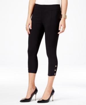 Thalia Sodi Skinny Faux-button Capri Pants