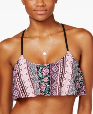 Hula Honey Printed Flounce Bikini Top Women's Swimsuit