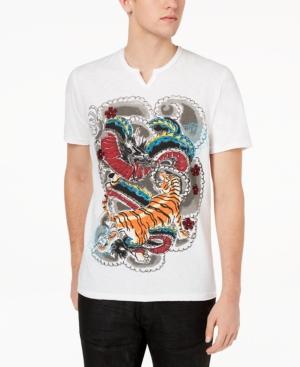 Inc International Concepts Men's Graphic-print Split-neck T-shirt, Created For Macy's