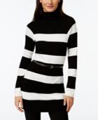 Inc International Concepts Striped Belted Tunic Sweater, Only At Macy's