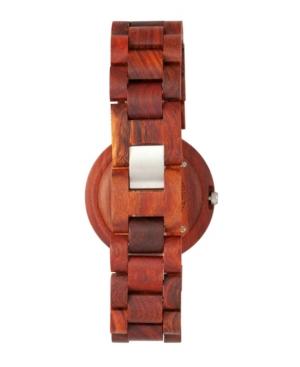Earth Wood Stomates Wood Bracelet Watch W/date Red 40mm