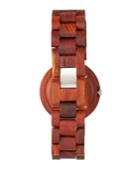 Earth Wood Stomates Wood Bracelet Watch W/date Red 40mm