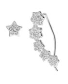Bodifine Sterling Silver Ear Climber And Stud