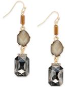 Inc International Concepts Gold-tone Stone Linear Drop Earrings, Only At Macy's