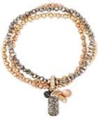 Kenneth Cole New York Tri-tone Crystal And Stone Pendant 3-pc.