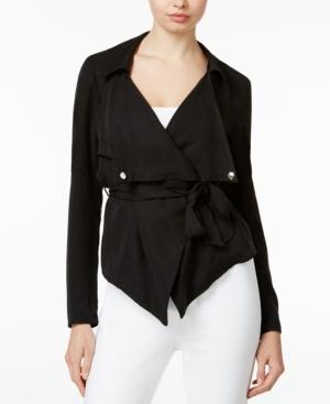 Bar Iii Asymmetrical Belted Moto Jacket, Only At Macy's
