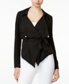Bar Iii Asymmetrical Belted Moto Jacket, Only At Macy's