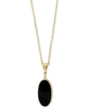 Eclipse By Effy Onyx (14 Ct. T.w.) And Diamond Accent Pendant Necklace In 14k Gold