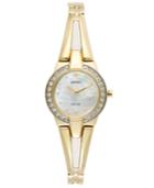Seiko Women's Solar Tressia Gold-tone Stainless Steel Bangle Bracelet Watch 30mm Sup232 - A Macy's Exclusive