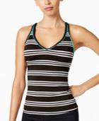 Jag Harbour Stripe Cross-back Tankini Top Women's Swimsuit