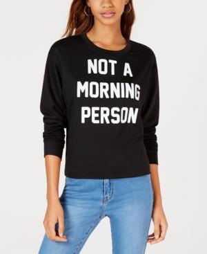 Rebellious One Juniors' Not A Morning Person Graphic-print T-shirt