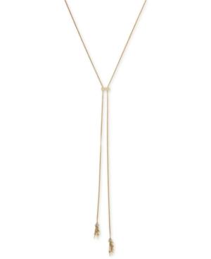 Bcbgeneration Gold-tone Tassel Slider Lariat Necklace