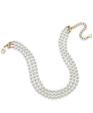 Charter Club Gold-tone Three-row Choker Necklace, Only At Macy's