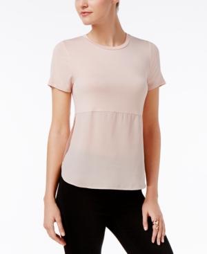 Bar Iii Short-sleeve Contrast Top, Created For Macy's