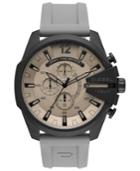 Diesel Men's Chronograph Mega Chief Gray Silicone Strap Watch 51mm