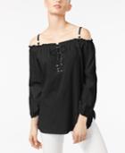 Calvin Klein Cotton Off-the-shoulder Peasant Top