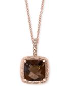Final Call By Effy Smoky Quartz (3-1/3 Ct. T.w.) & Diamond Accent Pendant Necklace In 14k Rose Gold