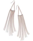 Thalia Sodi Rose Gold-tone Pave Chain Fringe Drop Earrings, Created For Macy's
