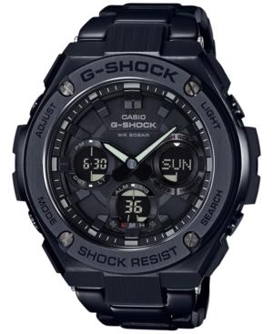 G-shock Men's Solar Analog-digital G-steel Black Resin Strap Watch 52x59mm Gsts110bd-1b