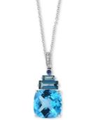 Effy Multi-gemstone (9-3/8 Ct. T.w.) And Diamond Accent 18 Pendant Necklace In 14k White Gold