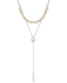 Lucky Brand Two-tone Stone Layered Lariat Necklace, 17 + 2 Extender