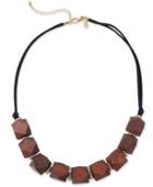 Inc International Concepts Gold-tone And Geometric Wood Statement Necklace, Created For Macy's