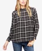 Lucky Brand Plaid Blouson Top