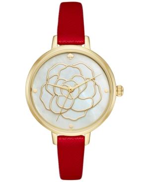Kate Spade New York Women's Metro Red Leather Strap Watch 34mm Ksw1183