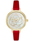 Kate Spade New York Women's Metro Red Leather Strap Watch 34mm Ksw1183