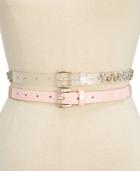 Steve Madden 2-for-1 Clear Studded & Patent Belts