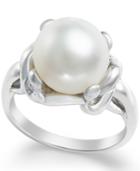 Cultured Freshwater Pearl Ring (10mm) In Sterling Silver