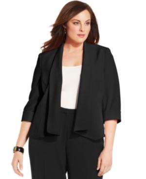 Kasper Plus Size Open-front Jacket