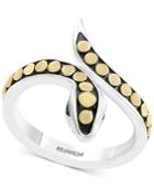 Effy Diamond Accent Two-tone Snake Ring In Sterling Silver & 18k Gold-plate