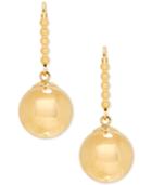 Beaded Dangle Ball Drop Earrings In 14k Gold