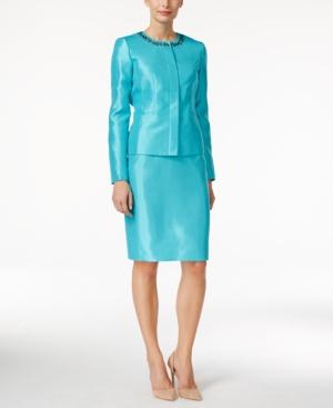 Kasper Beaded Skirt Suit