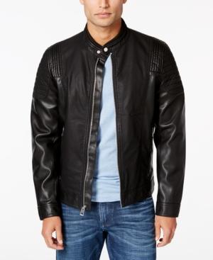 Guess Men's Abram Faux-leather Moto Jacket