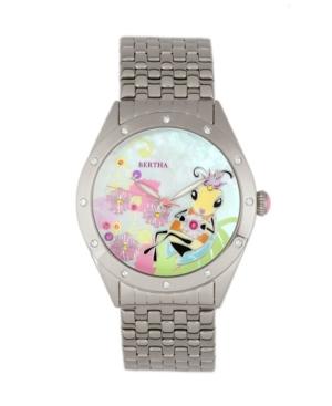 Bertha Quartz Ericka Collection Silver Stainless Steel Watch 38mm